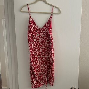 Red Floral Slip Dress